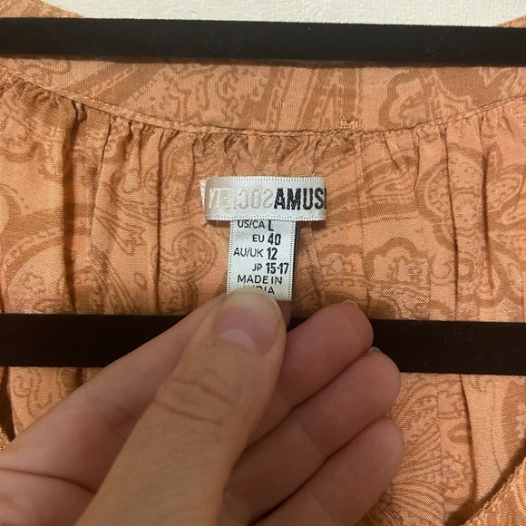 Amuse Society EUC Luciana Beach Vida Boho Coral Paisley Peasant Dress Dress - Picture 5 of 7